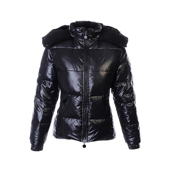 Moncler Nero Mock colletto e Slash Simple caldo Cappotti uscita